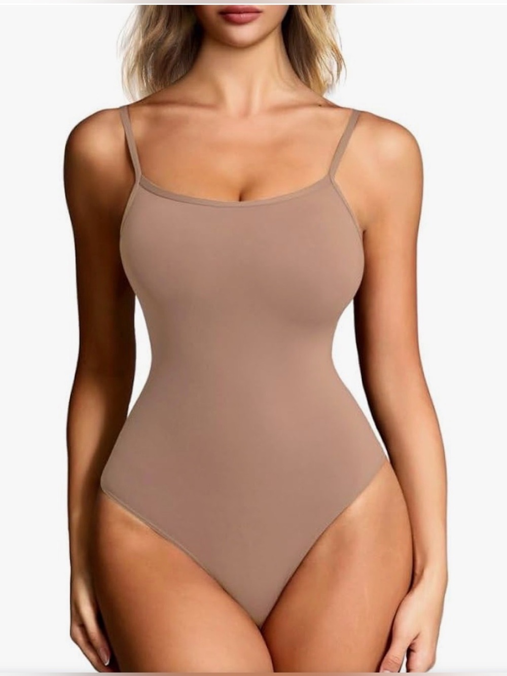 A.   Cami Thong Bodysuit Double Lined Scoop Neck Sleeveless Body Suit NEW XXL